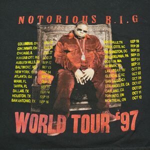 The Notorious BIG SS Black Cut Crop Tee "World Tour '97" - Size XL